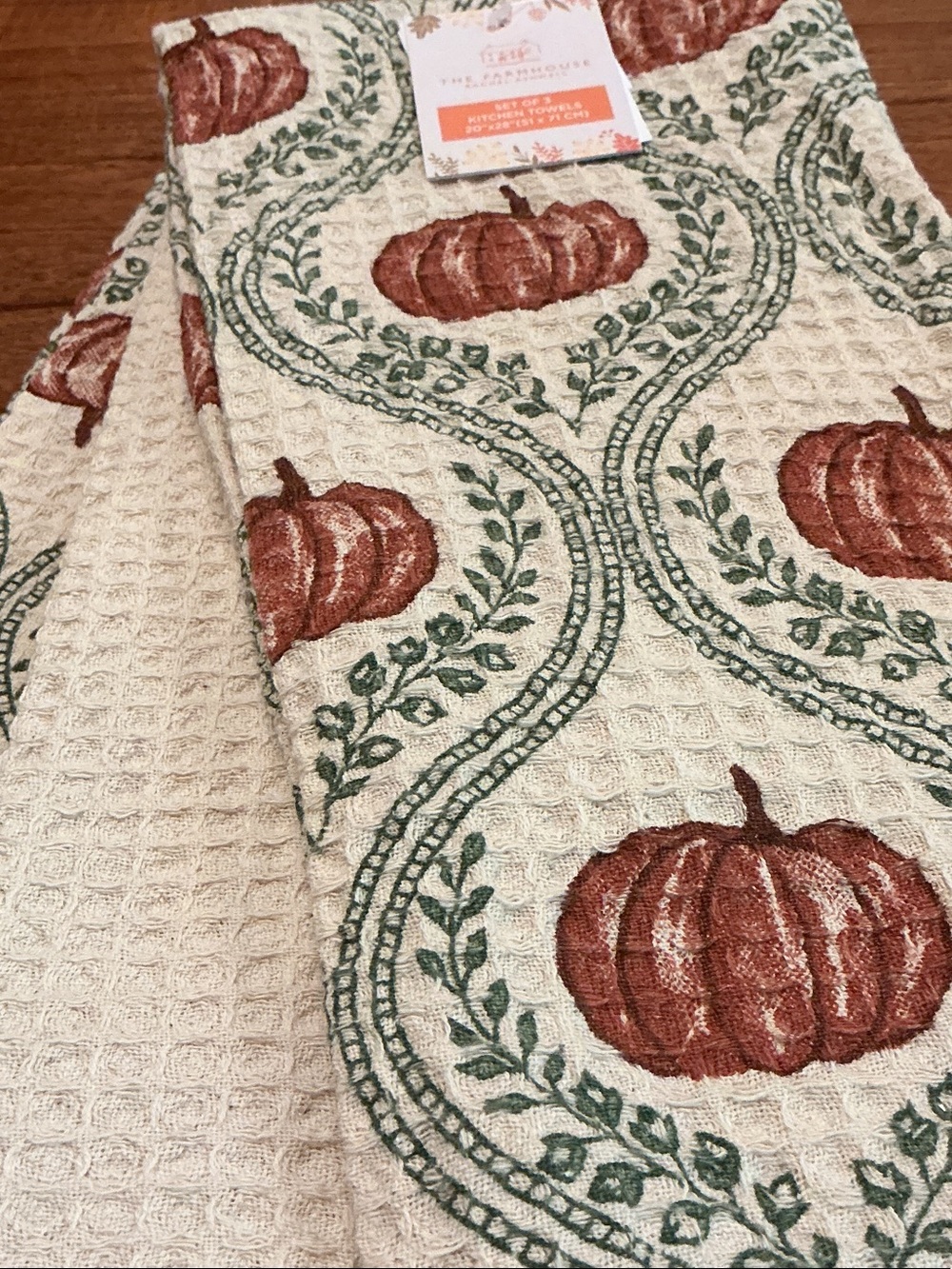 The Farmhouse by Rachel Ashwell Fall Pumpkin Kitchen Towels - Set of 3